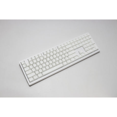 Ducky Zero 6108 reinweiße mechanische RGB-Gaming-Tastatur (weiß, US-Layout (QWERTY), Cherry MX2A rot, 100 %, RGB-LEDs, Double-Shot-PBT, Hot-Swap, 2,4 GHz | Bluetooth | USB-C)
