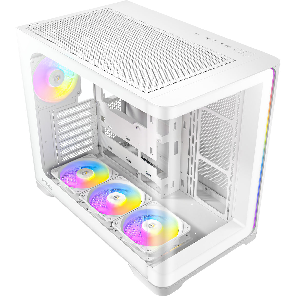 Antec C5 Curve Argb Midi-Tower-Gehäuse (weiß | 2x USB-A | 1x USB-C | gehärtetes Glas)