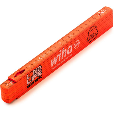 Wiha Elektriker-Gliedermaßstab Longlife 2m Messlatte (Orange)