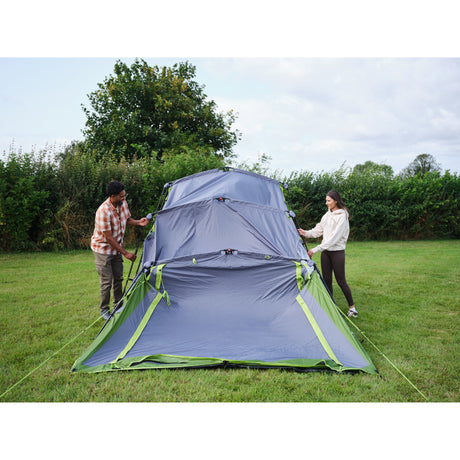 Coleman Fastpitch Victoria Falls 4 Verdunkelungszelt – 4-Personen-Zelt – schneller Aufbau dank Fastpitch – Blackout-Schlafzimmer-Technologie – grün