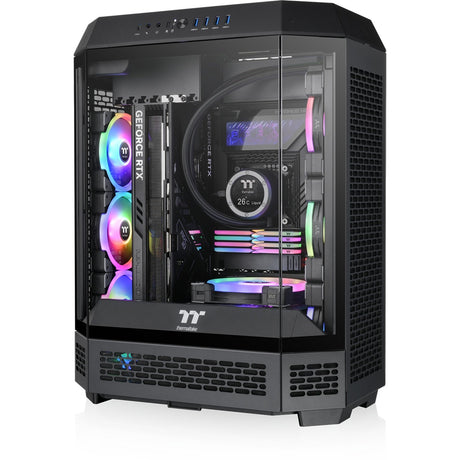 Thermaltake the tower 600 midi tower behuizing (zwart | 4x usb-a | 1x usb-c | tempered glass)