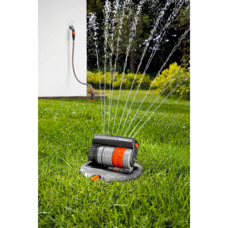 Gardena Komplettset mit Versenk-Viereckregner OS 140 Sprinkleranlage (Grau Orange, 8221-20)
