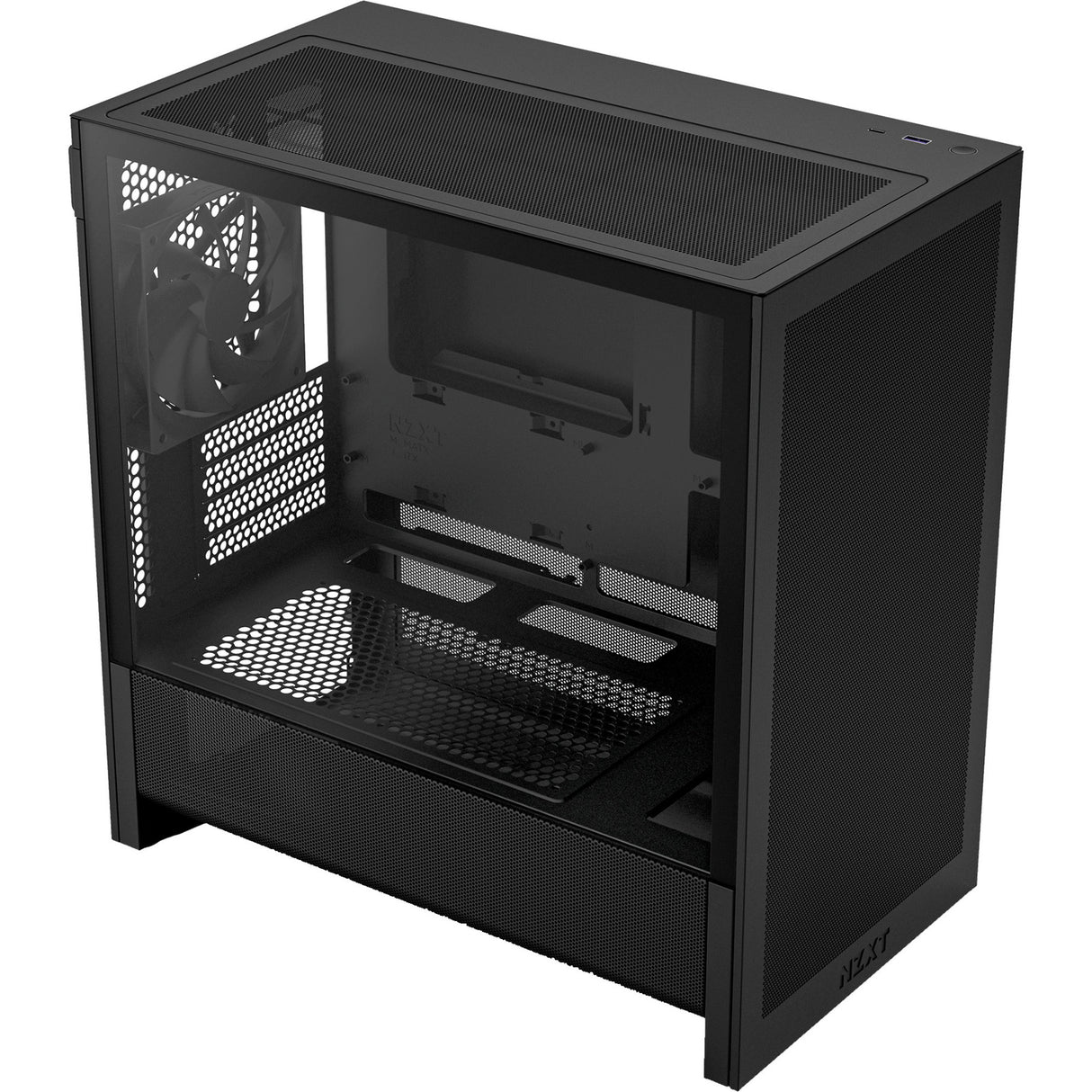 Nzxt h3 flow Midi-Tower-Gehäuse (schwarz (matt) | 1x USB-A | 1x USB-C | gehärtetes Glas)