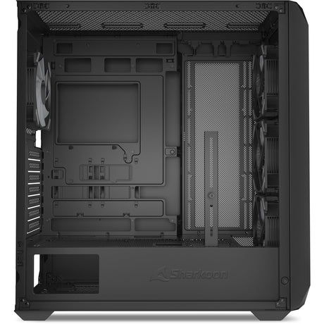 Sharkoon AK3 RGB Midi-Tower-Gehäuse (schwarz | 2x USB-A | 1x USB-C | RGB | gehärtetes Glas)
