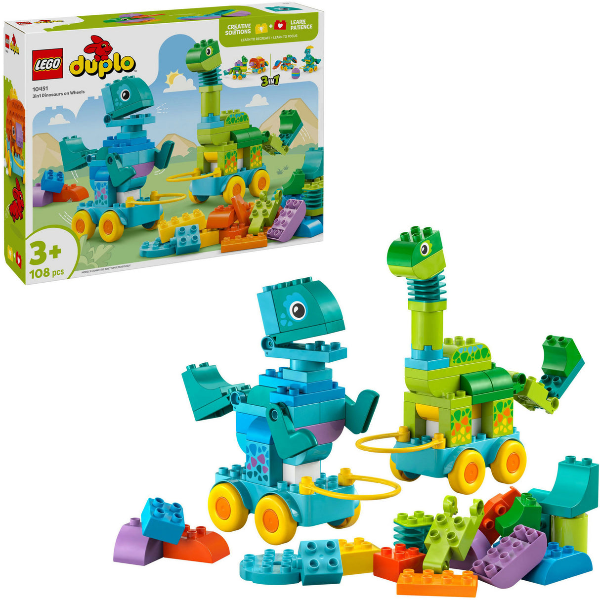 Lego Duplo 10451 3-in-1-Dinosaurier auf Rädern