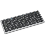 Kensington KB435 EQ wiederaufladbare Kompakttastatur für mehrere Geräte (grau, US-internationales Layout (QWERTY), Scherenschalter, 80 % (TKL), USB, 2,4 GHz, Bluetooth 5.4)