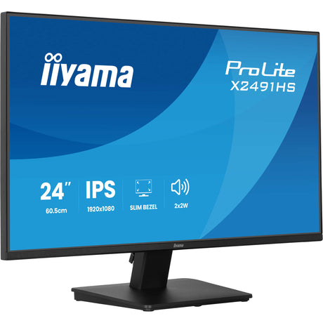 Iiyama prolite x2491hs-b1 23.8 monitor (zwart, 120 hz, hdmi, displayport, audio)