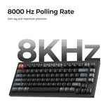 Keychron v1 ultra 8k wireless custom mechanical keyboard (zwart, us lay-out (qwerty), silk pom red, 75%, rgb, hot swap, 2.4 ghz | bluetooth 5.3 | usb-c)