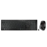 Cherry DW 9500 Slim, Desktop-Set (Schwarz Silber, EU-Layout (QWERTY), Scherenschalter, 3.000 dpi, 2,4 GHz Bluetooth 4.2)