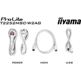 Iiyama prolite t2252msc-w2ag 21.5 touchscreen monitor (wit (mat), 100 hz, hdmi, displayport, usb 3.2 gen 1, audio, touchscreen )