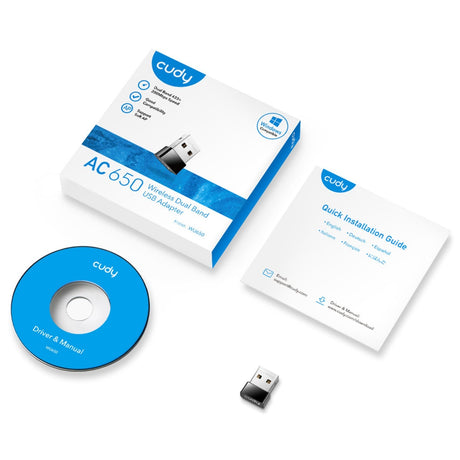 Cudy ac650 kabelloser Dualband-Mini-USB-WLAN-Adapter (schwarz)