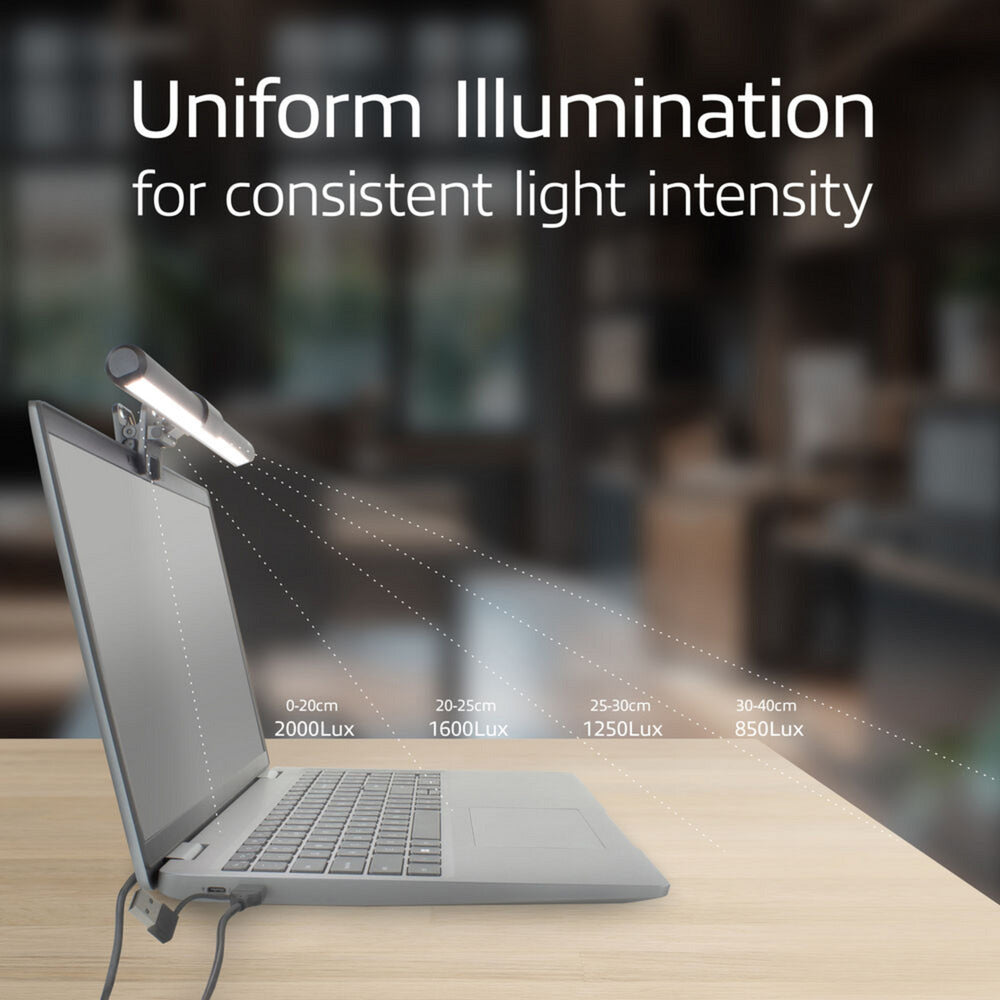 Act Connectivity Dimmbare, ansteckbare LED-Lichtleiste für Laptops (schwarz, USB-betrieben, 3000 K–6500 K)
