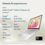 Asus zenbook 14 oled ux3405ca-qd012w 14 laptop (blauw | core ultra 7 255h | arc 140t | 32 gb | 1 tb ssd)