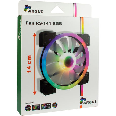 Inter-Tech Argus RS-141 RGB-Gehäuselüfter (schwarz, 140 x 140 x 25 mm, PWM)