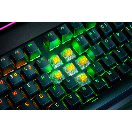 Mechanische Gaming-Tastatur Razer Blackwidow V4 Pro RGB (Schwarz, US-Layout (QWERTY), Gelb, 100 %)