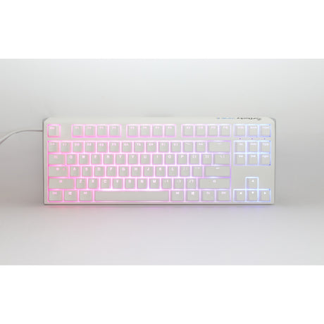 Ducky One 3 Classic Pure White TKL RGB mechanische Tastatur (weiß, US-Layout (QWERTY), Cherry MX Speed Silver, 80 % (TKL), RGB-LEDs, Double-Shot PBT, Hot-Swap-fähig, Quack-Mechanik)