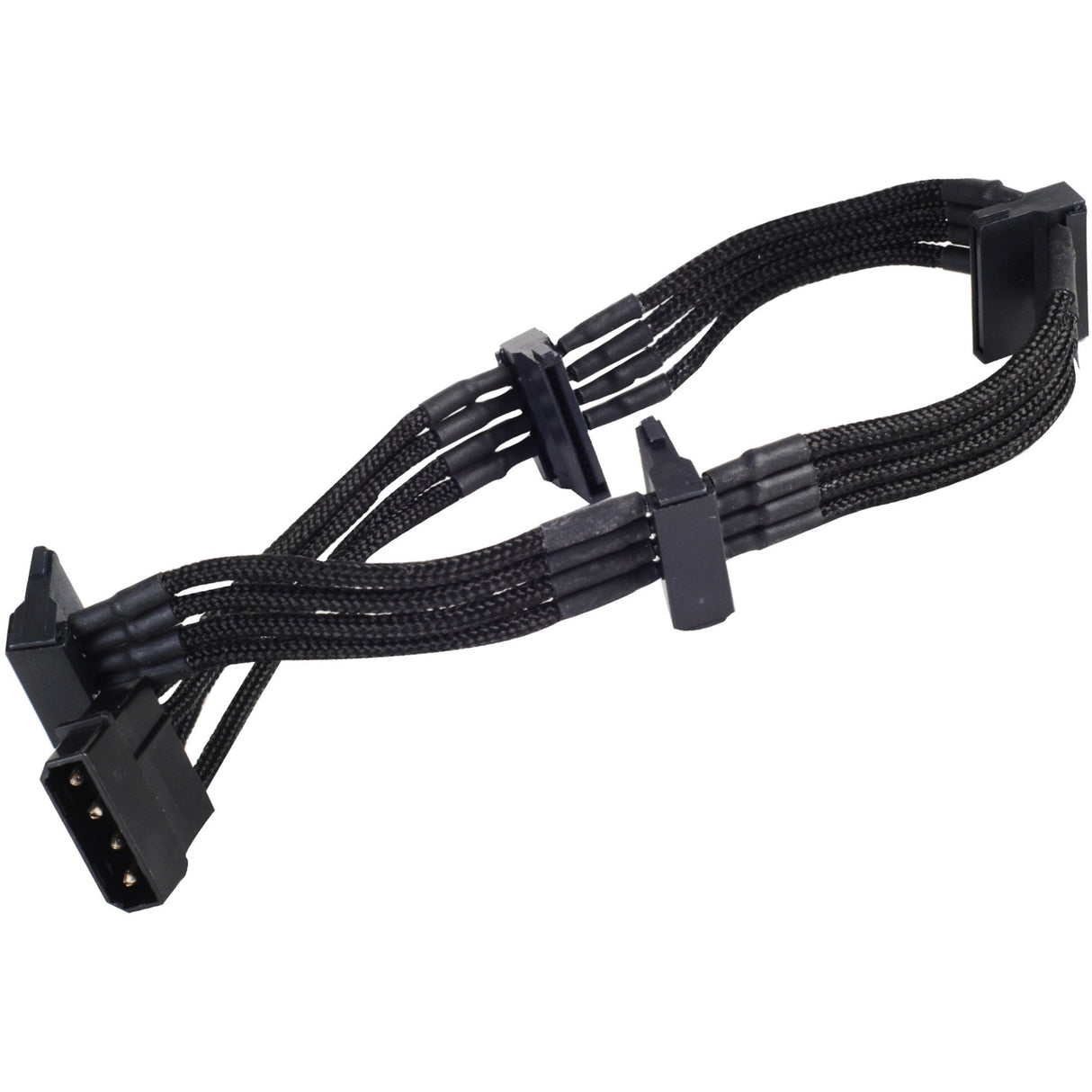 Silverstone-Adapter 4-Pin Molex > 4x 15-Pin SATA (schwarz, PP07-btsb)