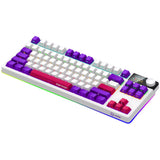 Lorgar kbp70tklw rgb mechanisch gaming toetsenbord (wit, us lay-out (qwerty), logar toxic purple, 80% (tkl), rgb, hot-swappable, pbt double-shot, bluetooth | 2.4ghz | usb)