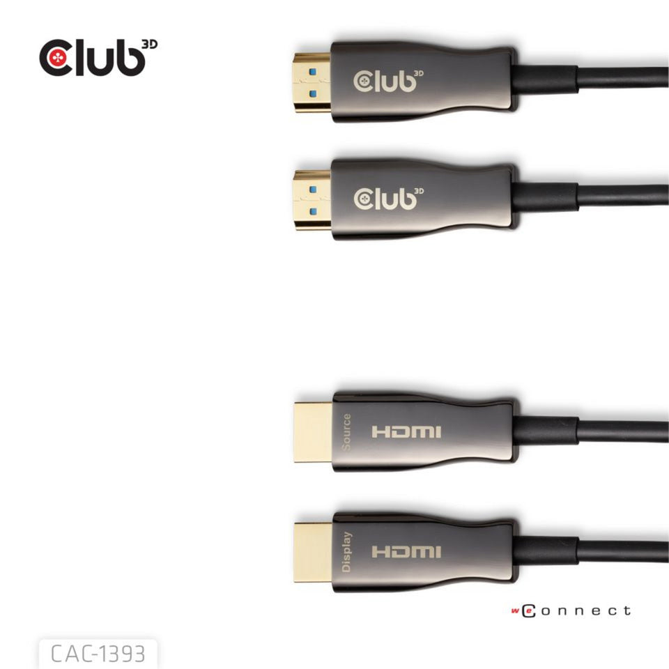 Club 3D HDMI Hybrid AOC Kabel 8K60Hz 4K120Hz 50m (Schwarz)