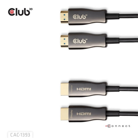 Club 3D HDMI Hybrid AOC Kabel 8K60Hz 4K120Hz 50m (Schwarz)