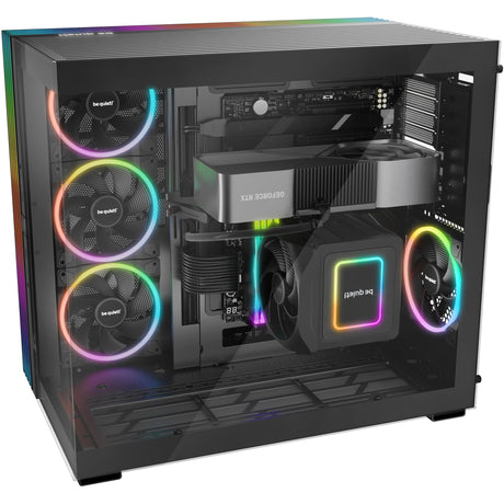 Ruhig sein! Lichtbasis 900 dx Big-Tower-Gehäuse (schwarz | 2x USB-A | 1x USB-C | RGB | Fenster)