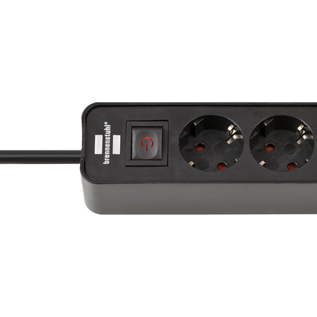 Brennerstuhl ecolor 4-fach Steckdosenleiste mit 2 USB-Ladeanschlüssen, Steckdosenleiste (schwarz, 2x USB-C)