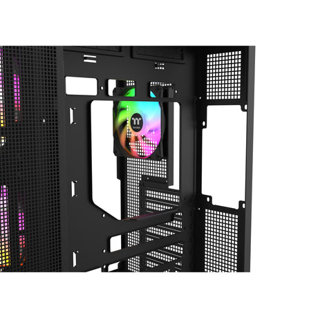 Thermaltake View 380 XL WS ARGB MIDI Tower Gehäuse (schwarze Holzfarbe | 2x USB-A | 1x USB-C | RGB | gehärtetes Glas)