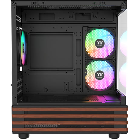 Thermaltake View 170 WS ArGB Mini-Tower-Gehäuse (schwarze Holzfarbe | 2x USB-A | RGB | Fenster)