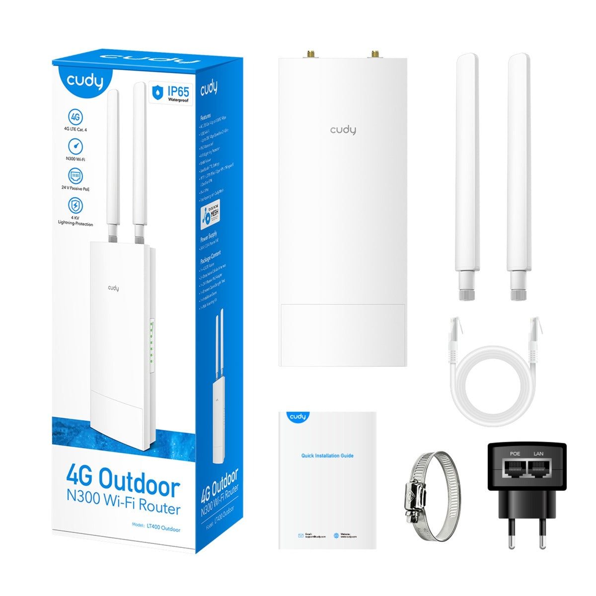 Cudy 4G N300 WLAN-Router für den Innen- und Außenbereich