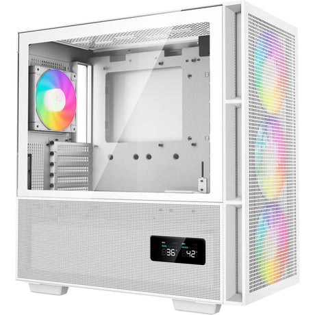 Deepcool ch560 digitales Midi-Tower-Gehäuse (weiß | 1x USB-A | 1x USB-C | RGB | gehärtetes Glas)
