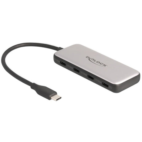 Delock 4-Port USB-C + PD 85 Watt USB-Hub (grau)
