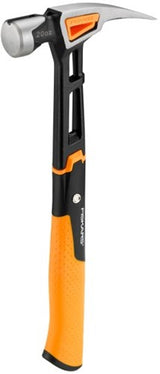 Fiskars Isocore – Zimmermannshammer – L – stoßdämpfend – magnetischer Nagelhalter