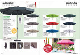 Madison Parasol Flores Luxusrunde 300 cm Grau