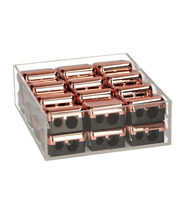 Gesichtsnagel-Bleistiftspitzer, doppelt, Roségold, Display 24 Stück
