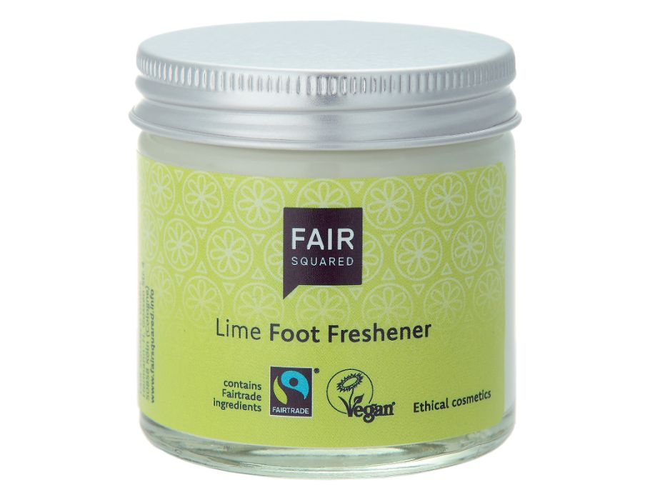 Faire quadratische Fußcreme – Fußerfrischer Limette