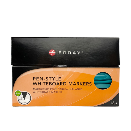 Foray whiteboard markers pen style green 12 stuks