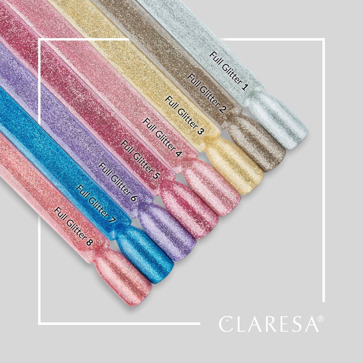 Claresa UV-LED-Gel-Nagellack, 5 ml, voller Glitzer, 7 Blau
