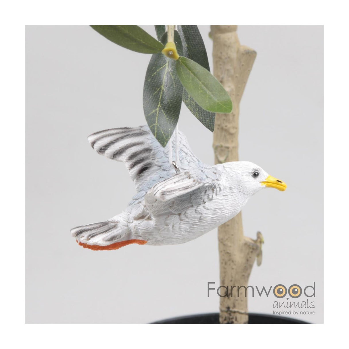Farmwood animals vogel meeuw vliegend 10x10x5cm polyresin