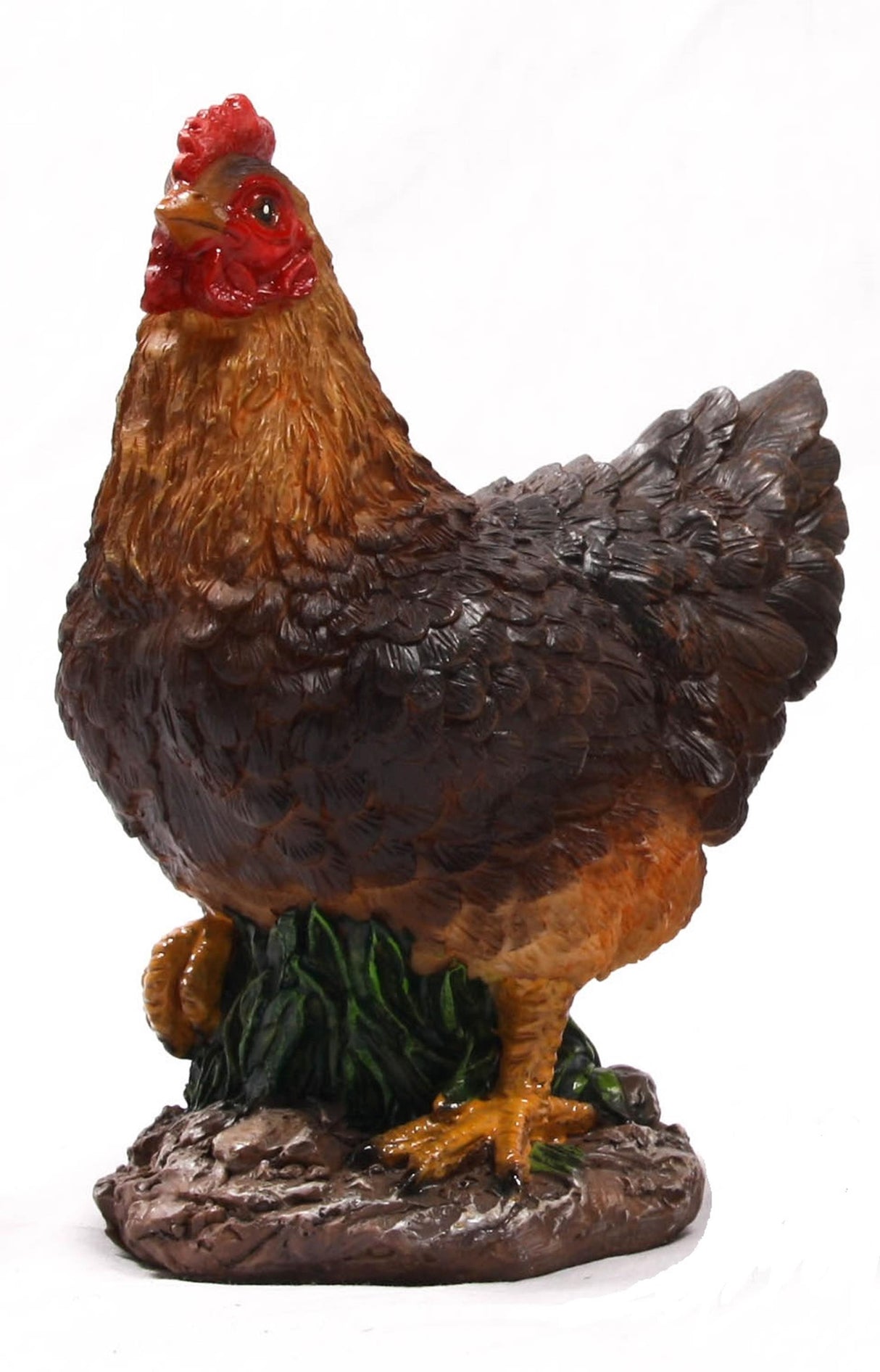 Farmwood Tiere Gartenstatue Huhn braun 14x8x17cm