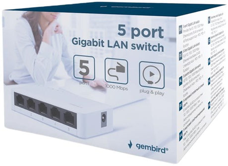 Enzo Gembird Netzwerk-Switch 5 Ports 10 100 1000 Mbit/s – 9510309