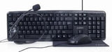 Enzo Gembird Heimarbeitsset, schwarze Tastatur, Maus + Matte und Headset – 9510121