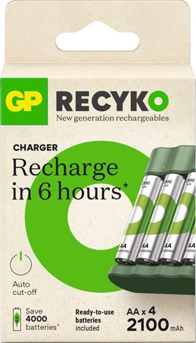 GP USB -Batterieladegerät + 4 x AA Batterien 2100mah nimh