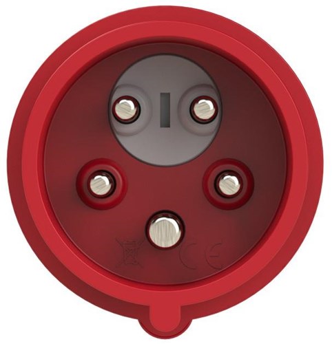 GP CEE 5P 32A 400V OPB WCD rot mit Stiften und Phasenwechsler - 6313178
