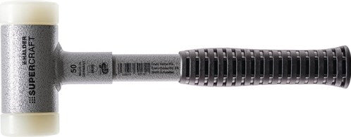 Halder Kunststoffhammer | Länge 305 mm Hauptd. 45mm | Stahlrohr rückstoßfrei | hartes Nylon weiß | 1 Stück - 3377.045 3377.045
