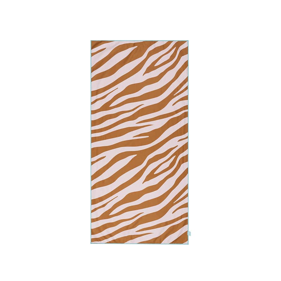 Lebendige Streifen | Orange-weißes Mikrofasertuch 135 x 65 cm