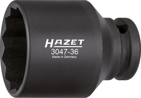 Hazet krachtdopsleutel 3047-36 · 1 2 inch (12,5 mm) vierkant hol · buitentwaalfkant tractieprofiel · sw 36 mm