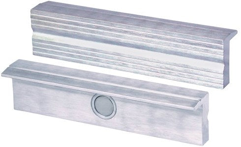 Heuer Schutzbacken für Schraubstock | für Backenbreite 100 mm | geripptes Profil | Aluminium | 1 Paar - 110100 - 110100
