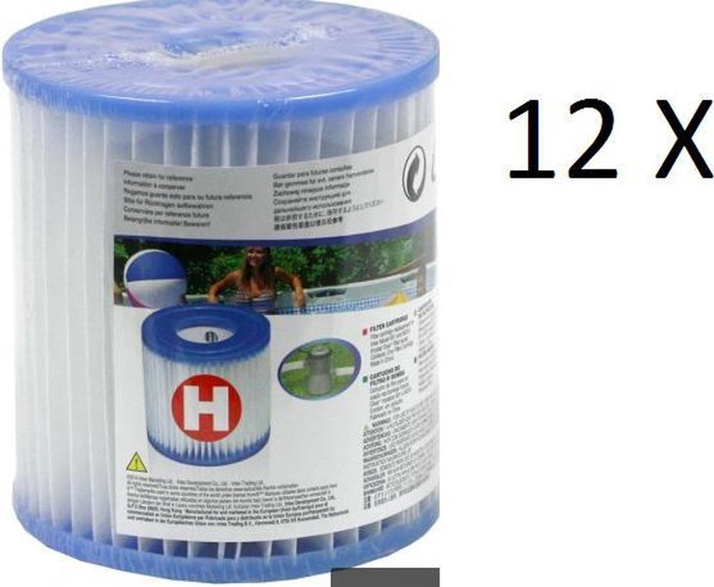 Intex 12 Stück H-Filterpatrone Filterpatrone. für Filterpumpe 1250 Liter Stunden.