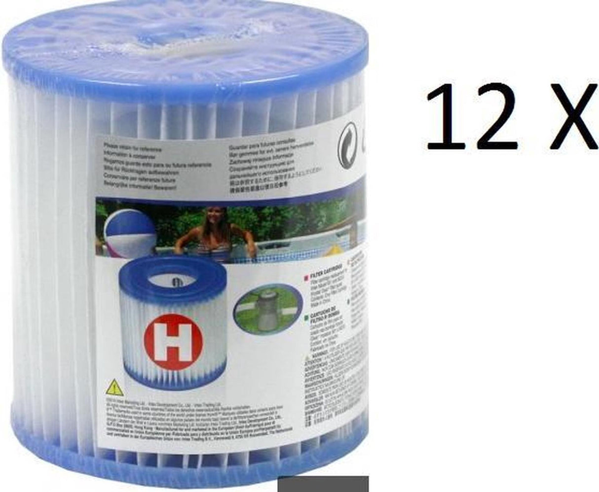 Intex 12 Stück H-Filterpatrone Filterpatrone. für Filterpumpe 1250 Liter Stunden.