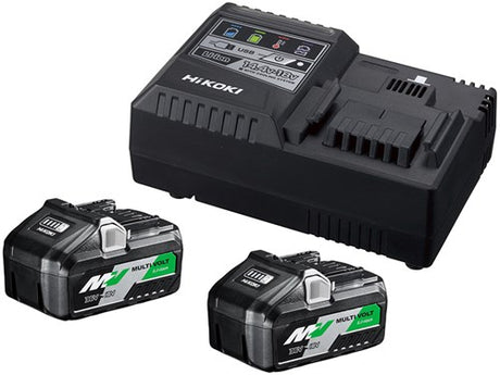 Hikoki boosterpack - 2 x bsl36b18 multivolt accu 36v 4.0ah 18v 8,0ah li-ion + uc18ysl3 snellader - uc18ysl3wb2